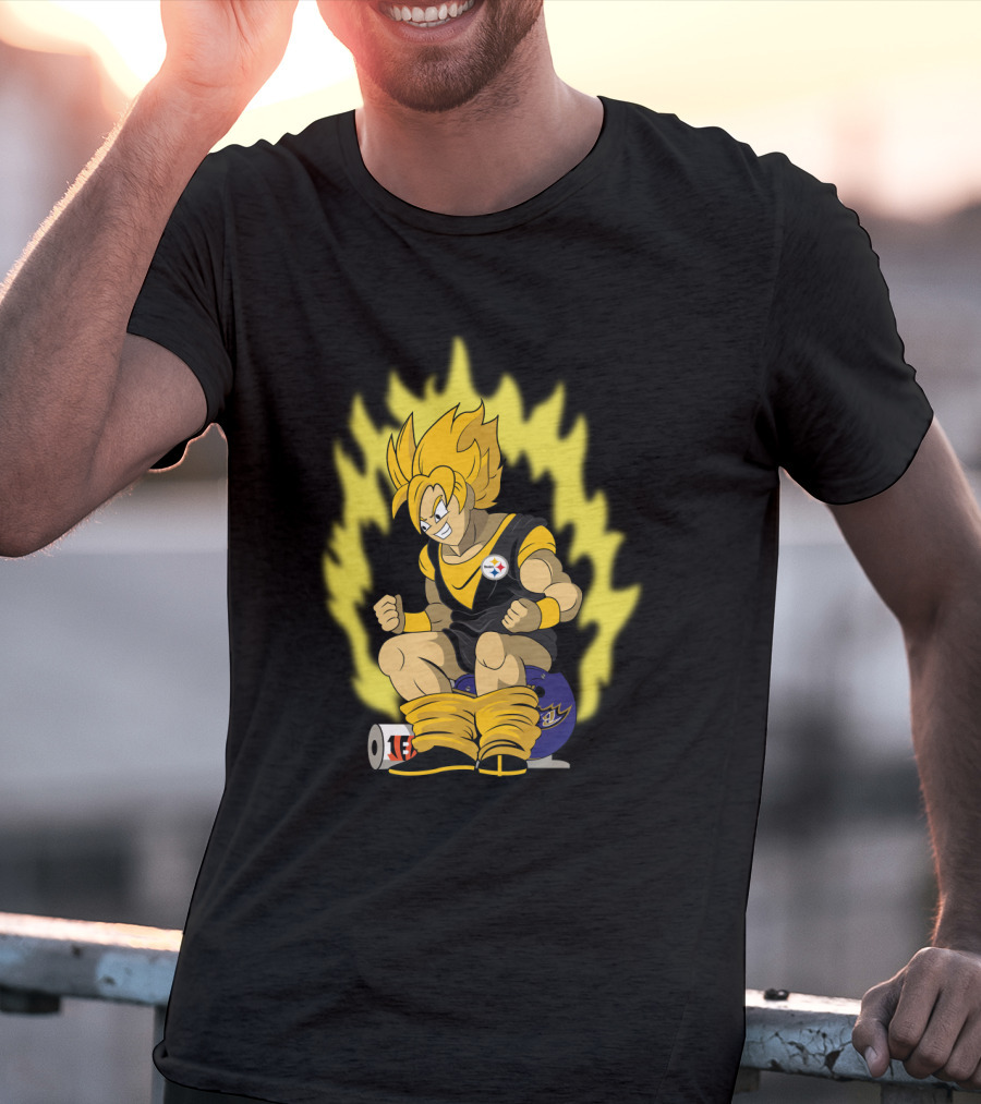 Pittsburgh Steelers Super Saiyan Football Fusion T-Shirt