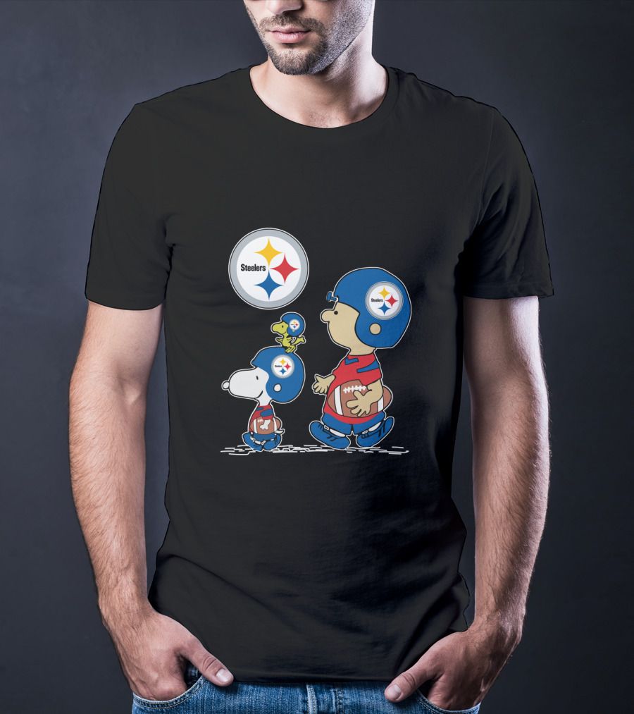 Pittsburgh Steelers Helmet Characters Football Woodstock T-Shirt