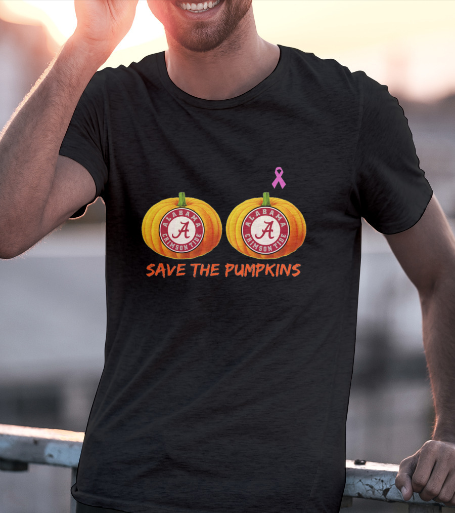 Alabama Crimson Tide Save The Pumpkins Pink Ribbon T-Shirt