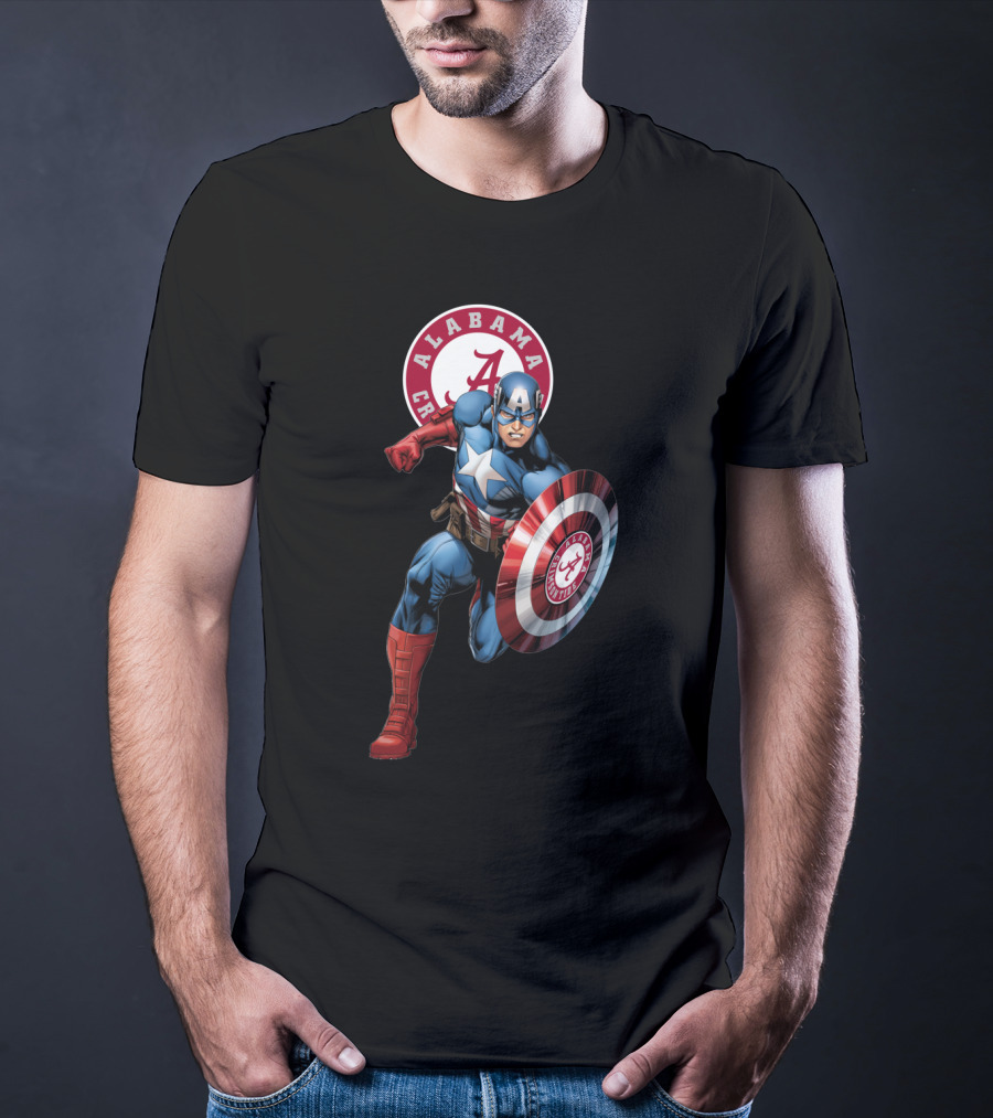 Alabama Crimson Tide Captain America Shield T-Shirt