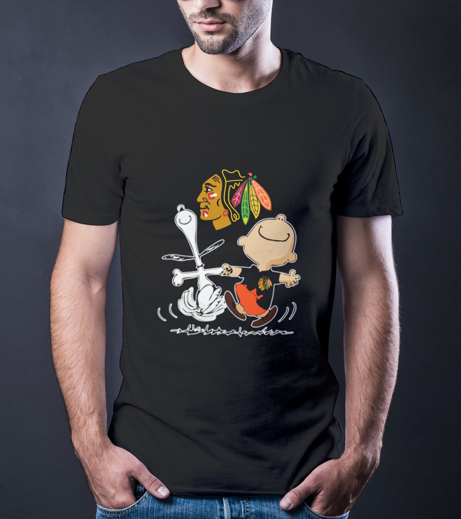 Chicago Blackhawks Peanuts Dancing Celebration T-Shirt