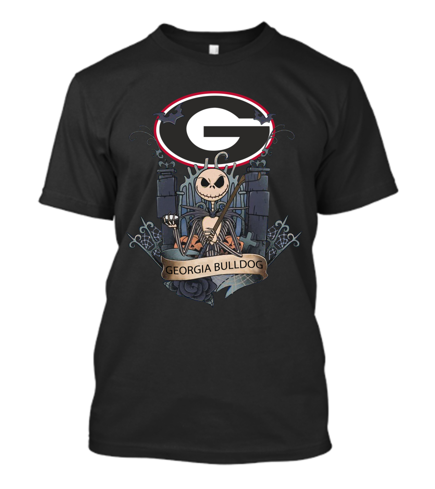 Georgia Bulldog Football Jack Skellington Graveyard T-Shirt