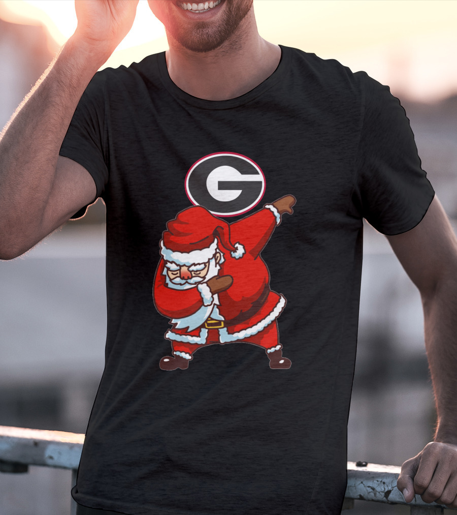 Georgia Bulldogs Santa Dab Logo Christmas Football T-Shirt