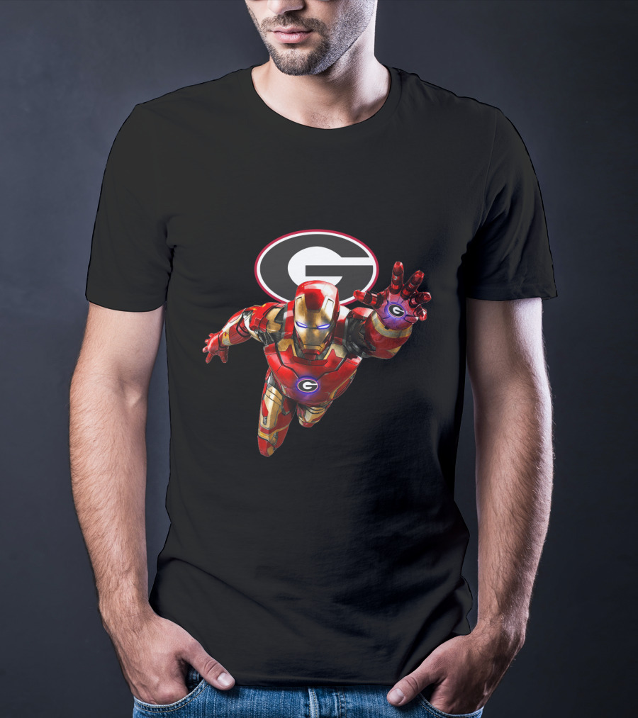 Georgia Bulldogs Iron Man Avengers Crossover T-Shirt