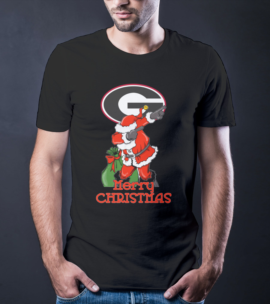 Georgia Bulldogs Merry Christmas Santa T-Shirt