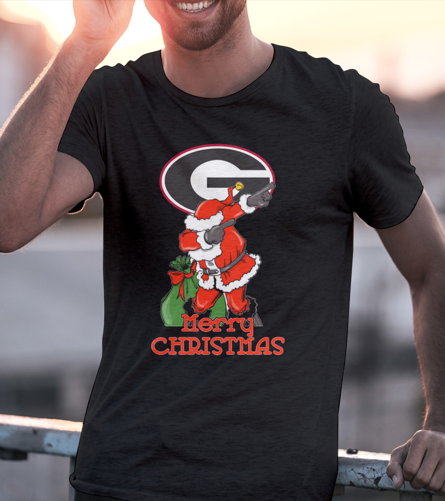 Georgia Bulldogs Merry Christmas Santa T-Shirt