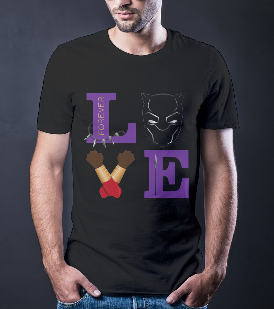 Love Forever Black Panther Wakanda Tribute T-Shirt