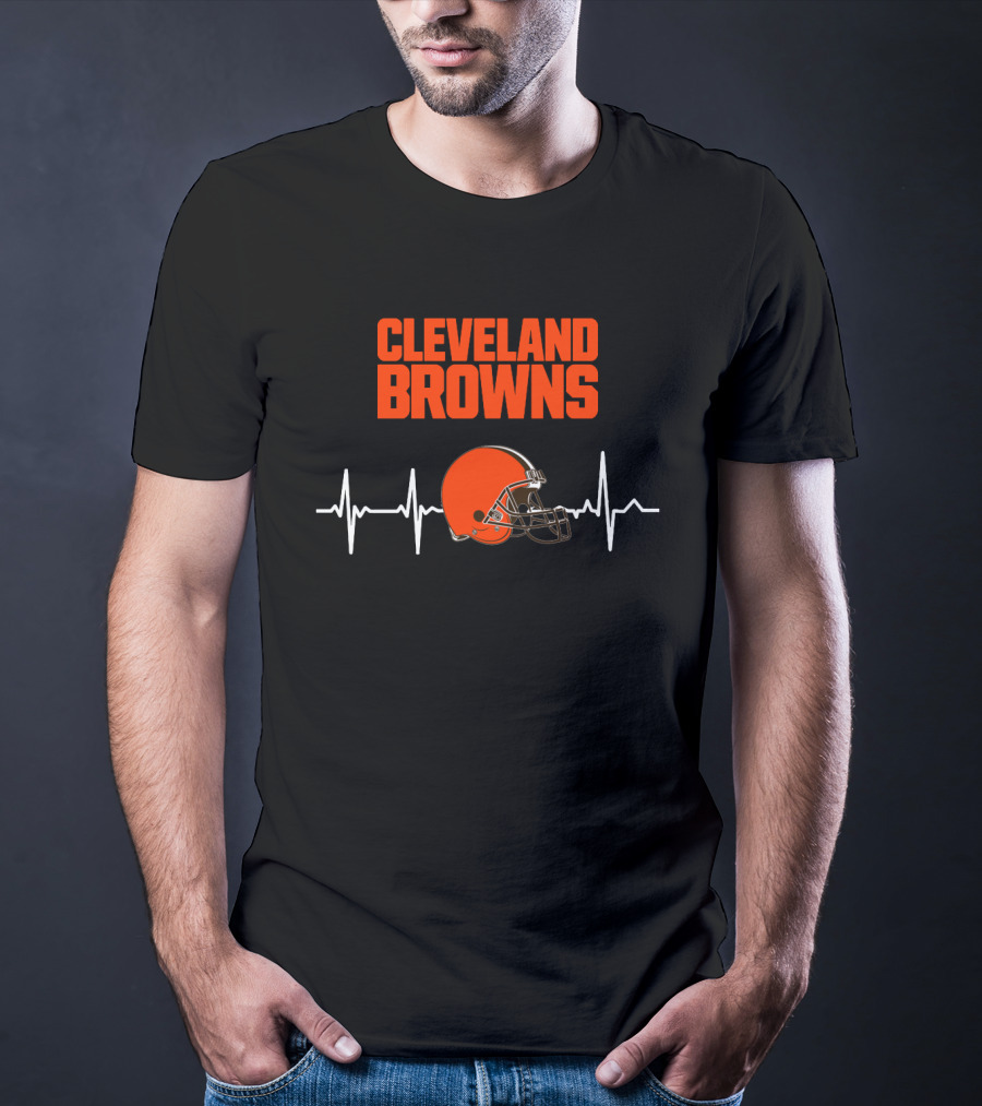 Cleveland Browns Heartbeat Helmet T-Shirt