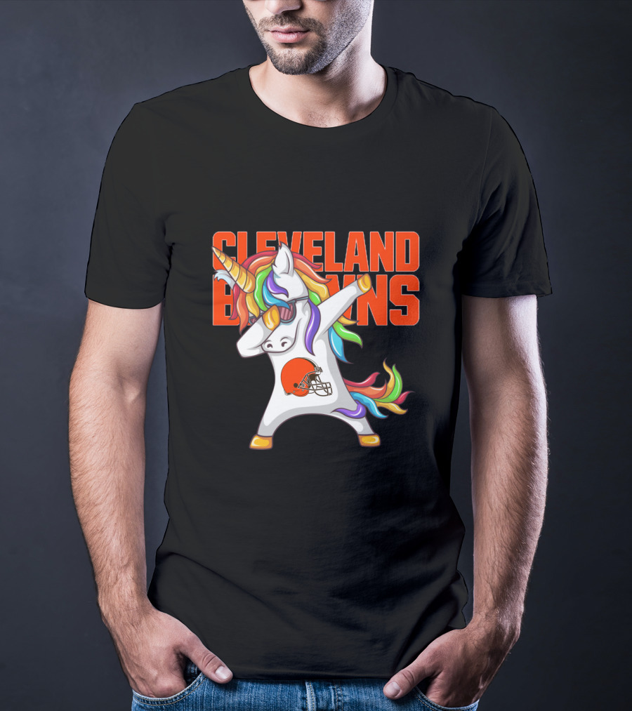 Cleveland Browns Rainbow Unicorn Football Helmet T-Shirt