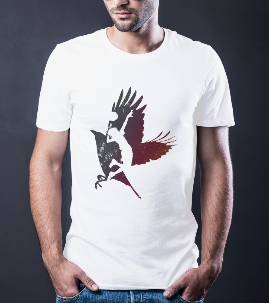 Volleyball Player Silhouette With Bird Wings T-Shirt