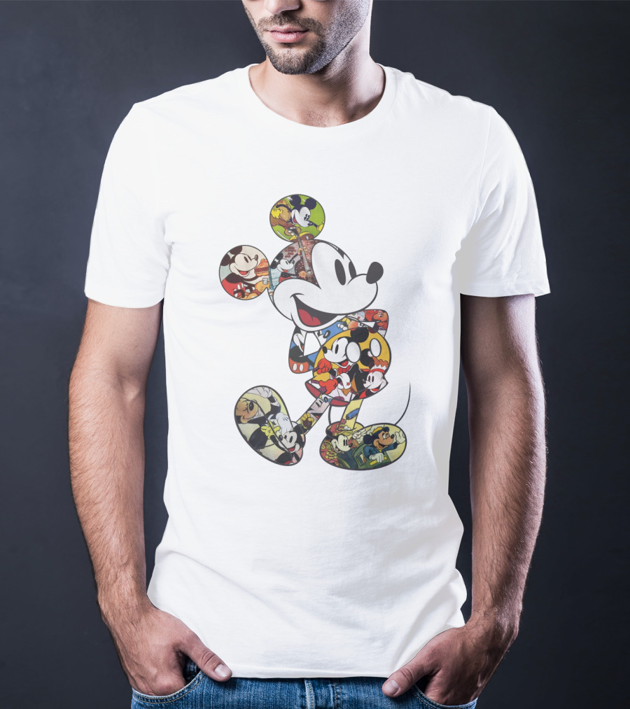 Disney Mickey Mouse Collage Vintage Comic Style T-Shirt