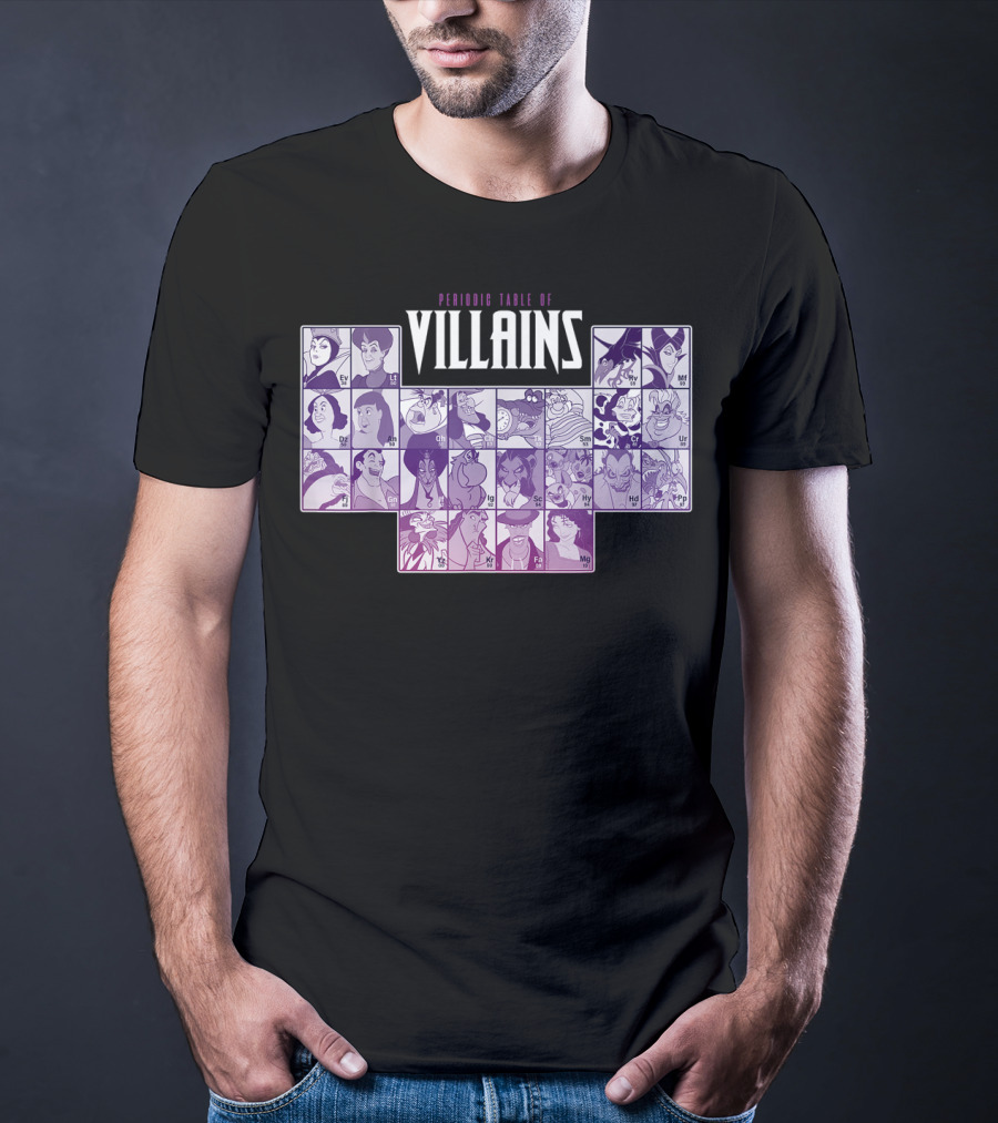 Periodic Table Of Disney Villains T-Shirt
