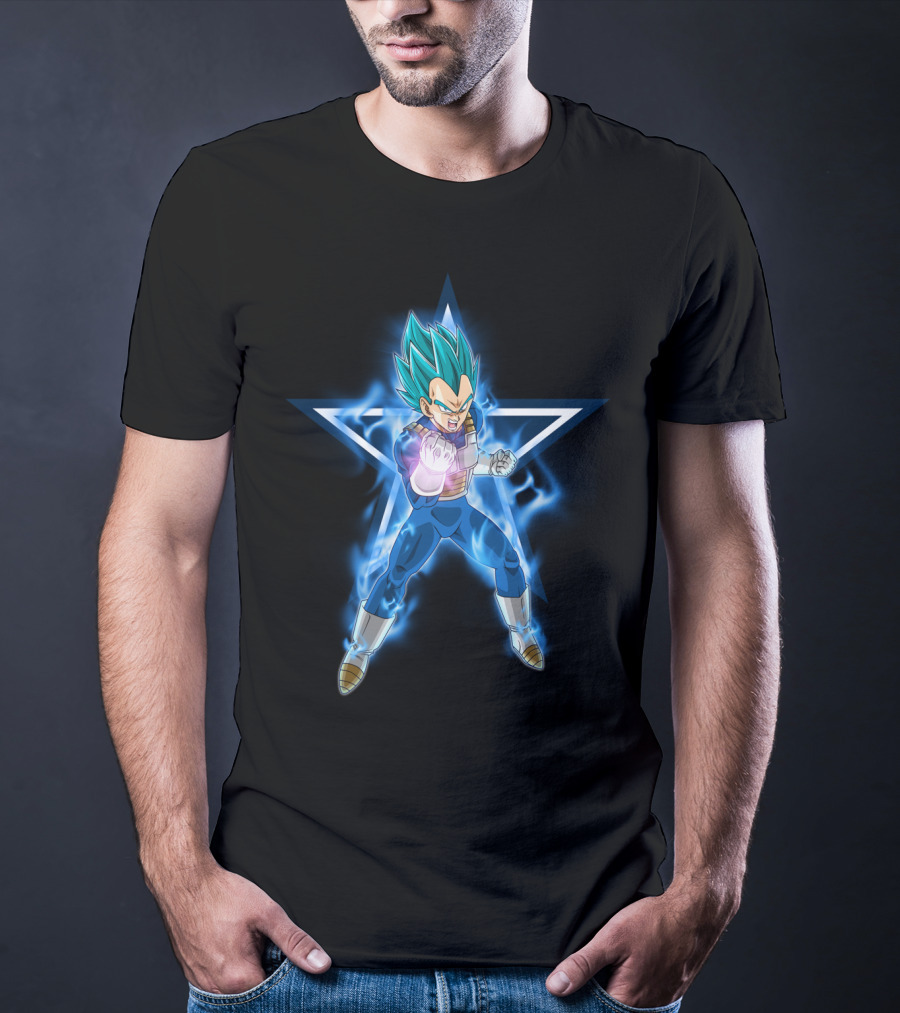 Dallas Cowboys Vegeta Super Saiyan Blue Star Fusion T-Shirt
