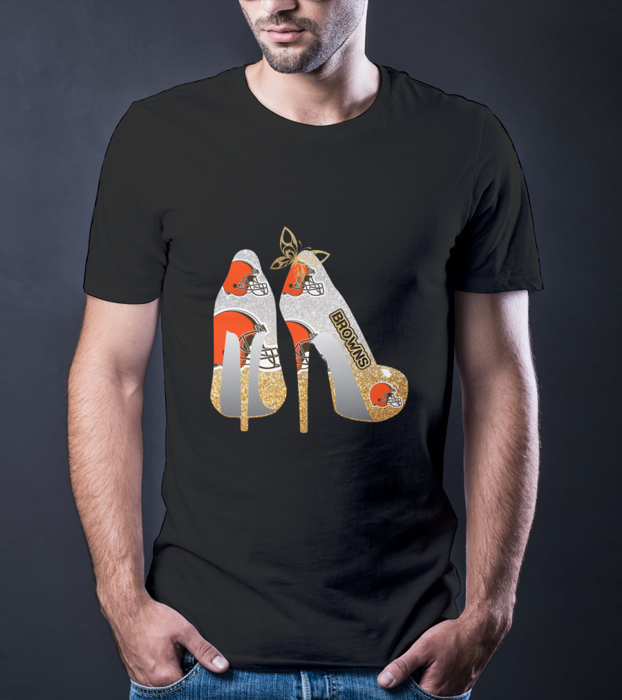 Cleveland Browns High Heels Helmets Bold Browns Fan T-Shirt