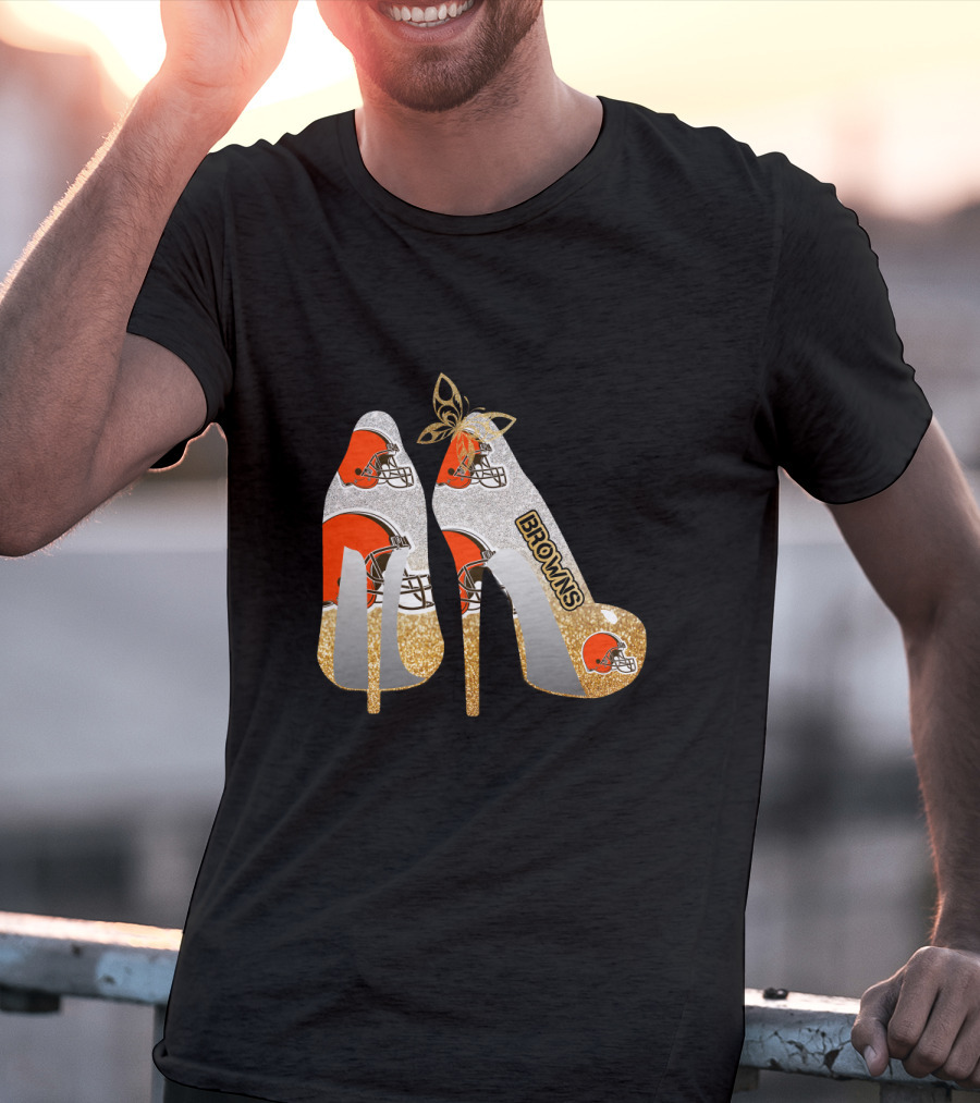 Cleveland Browns High Heels Helmets Bold Browns Fan T-Shirt