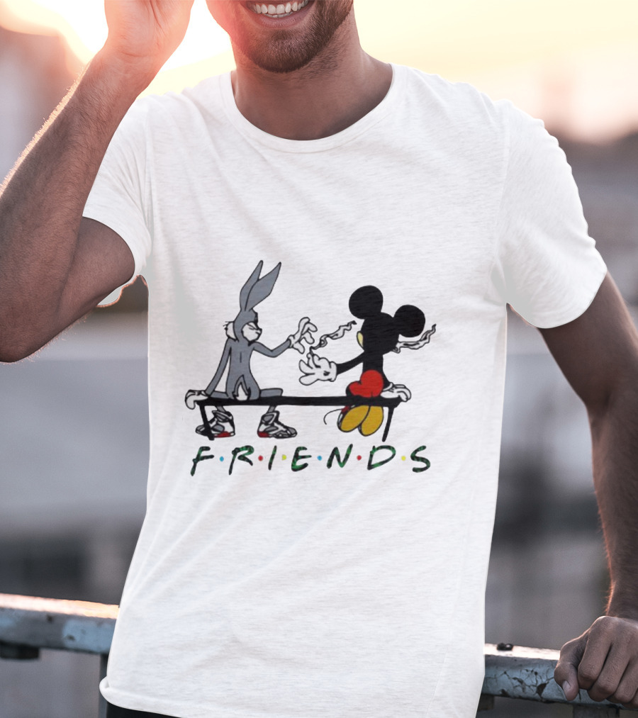 Friends Mickey Bugs Bench T-Shirt