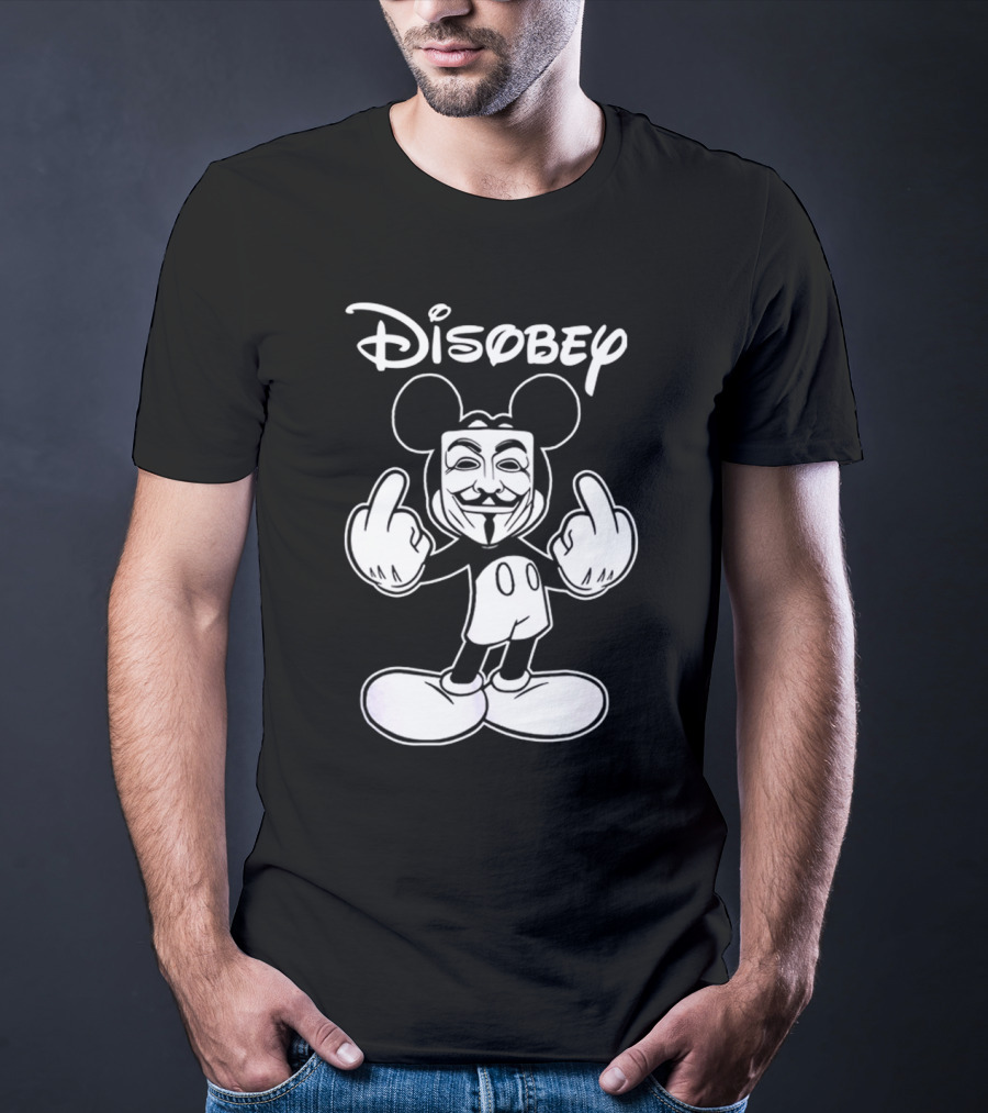 Disney Mickey Disobey Guy Fawkes T-Shirt