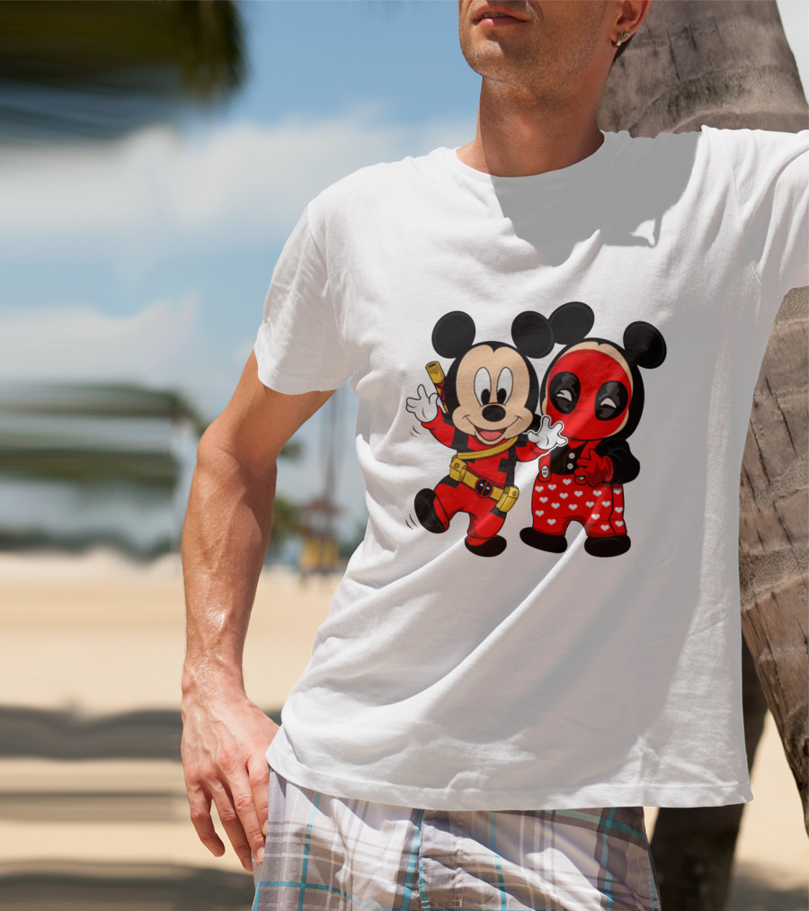 Disney Mickey Mouse And Deadpool Mashup T-Shirt