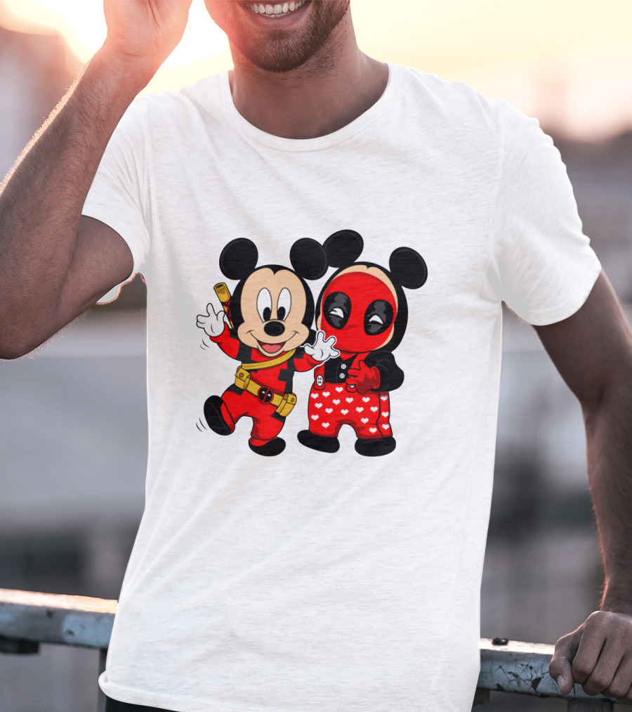 Disney Mickey Mouse And Deadpool Mashup T-Shirt