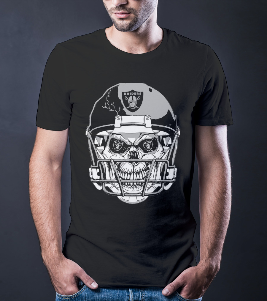 Raider Skull Helmet With Iconic Logo And Lightning Details T-Shirt