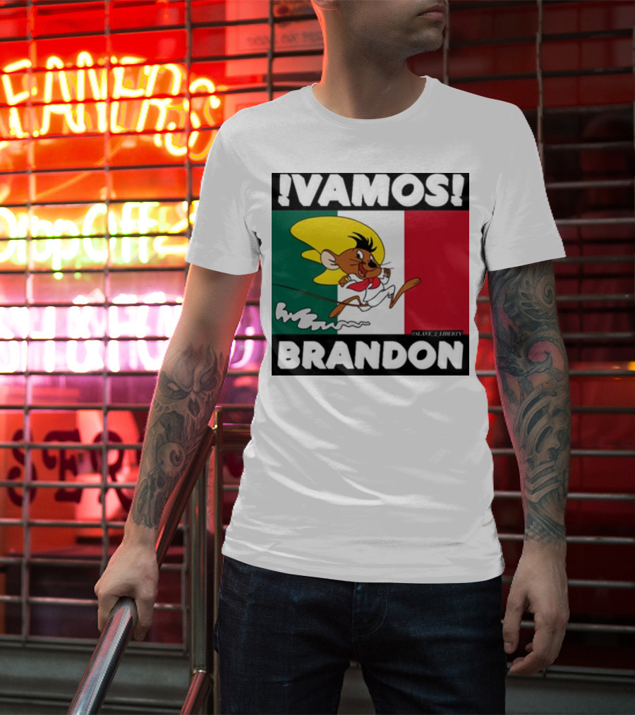 Vamos Brandon Mouse Mexican Flag T-Shirt