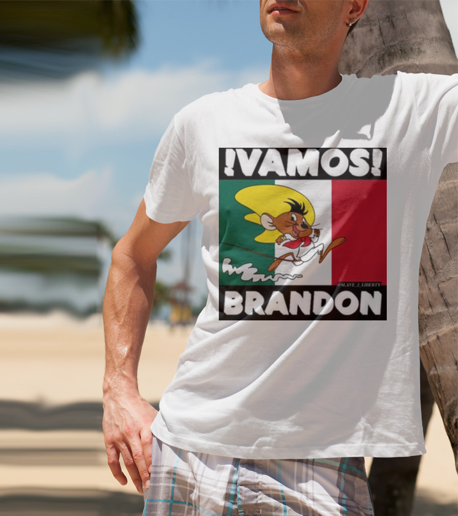 Vamos Brandon Mouse Mexican Flag T-Shirt