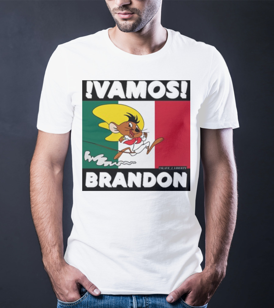 Vamos Brandon Mouse Mexican Flag T-Shirt