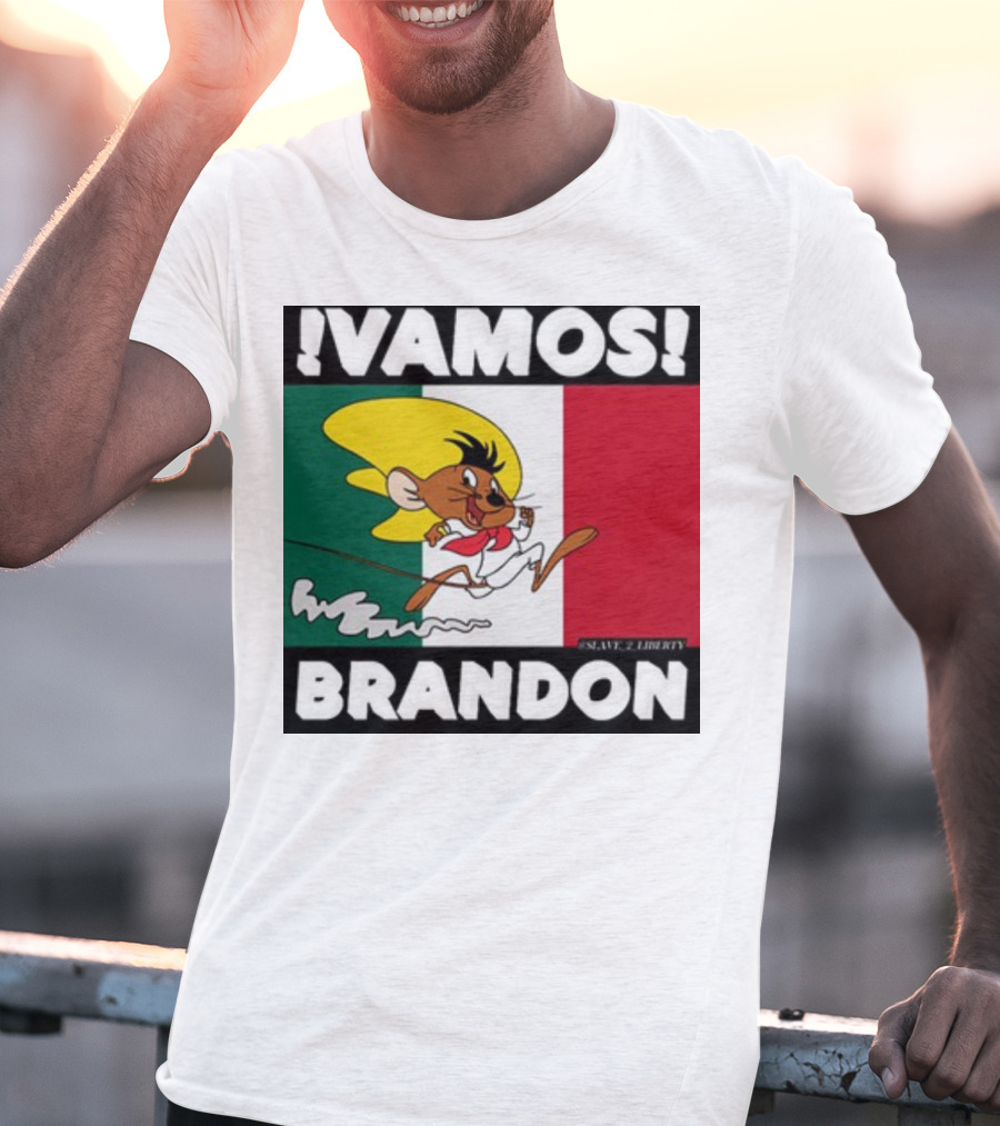 Vamos Brandon Mouse Mexican Flag T-Shirt