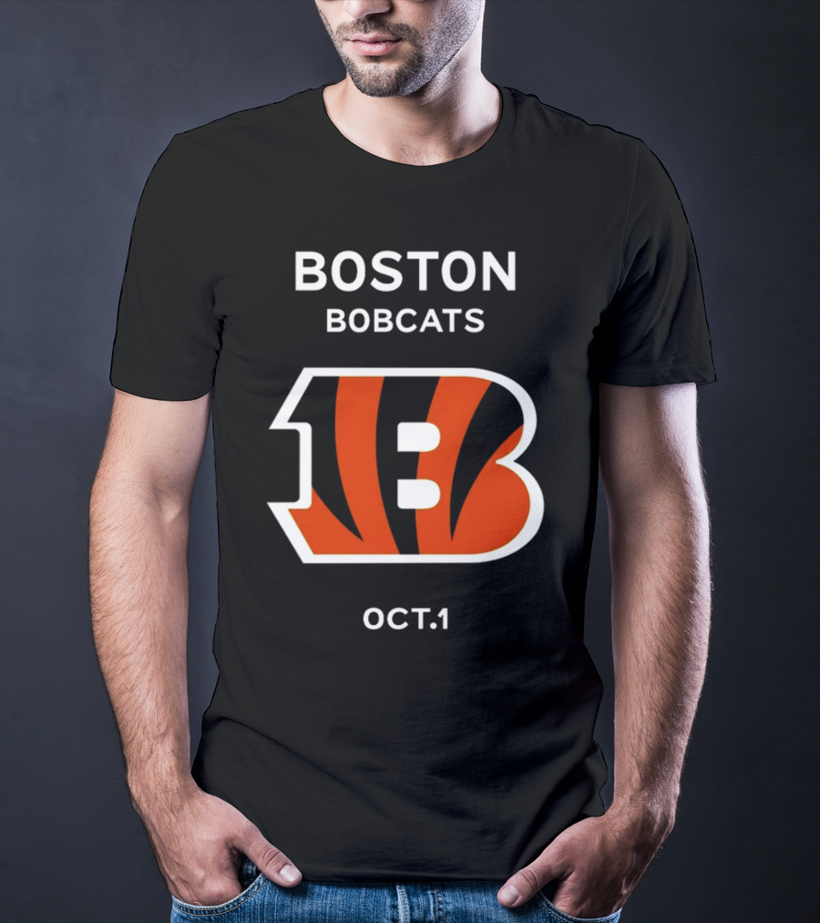 Boston Bobcats B Logo Oct 1 Tiger Stripes T-Shirt