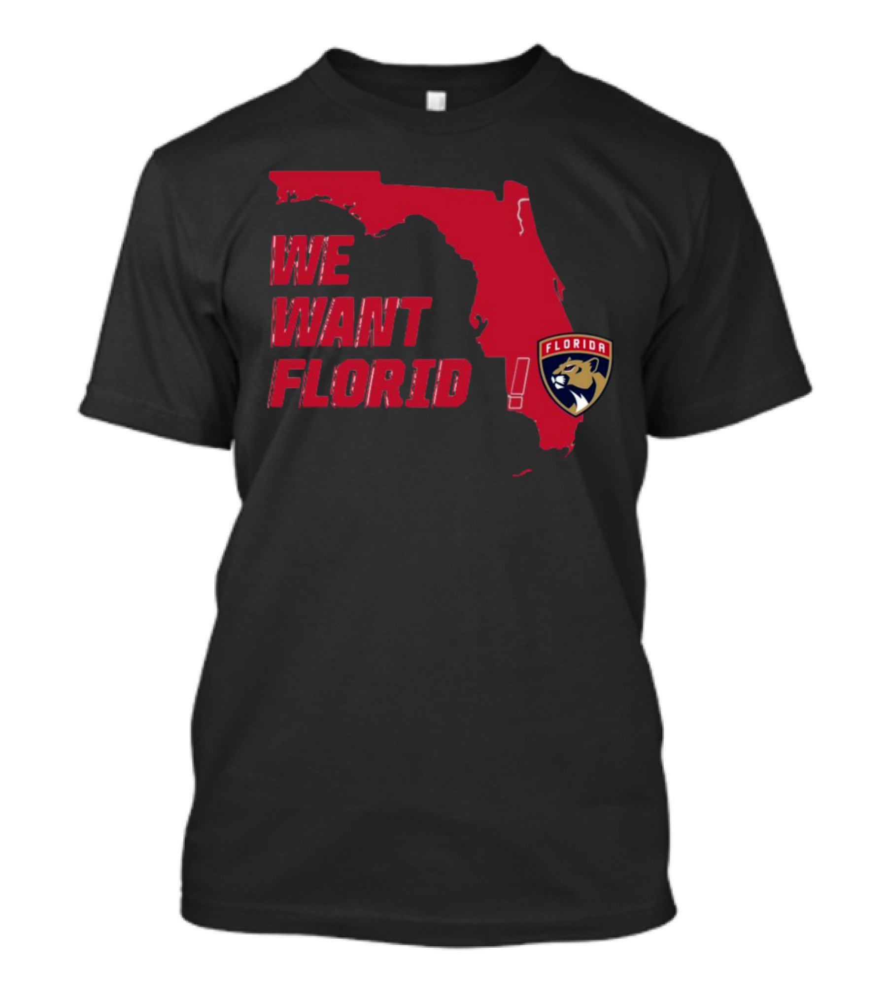 We Want Florida Panthers Map T-Shirt