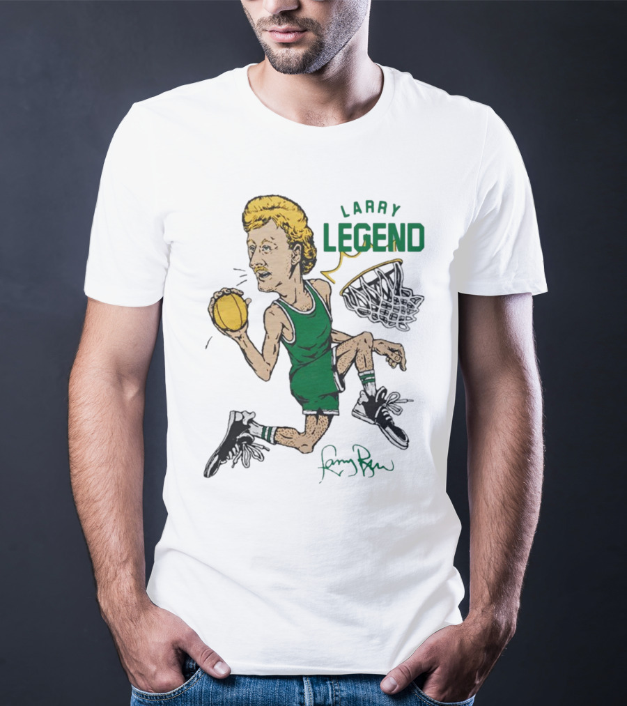 Larry Legend Layup Basketball Icon With Signature T-Shirt
