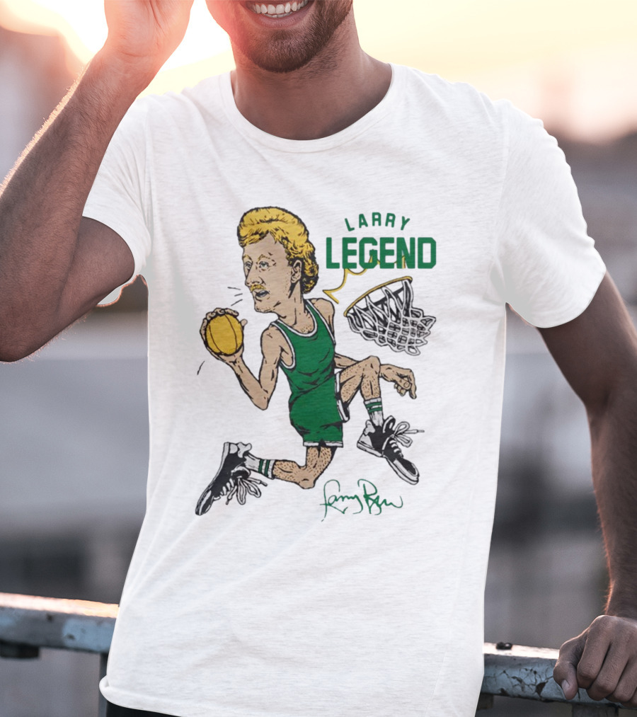 Larry Legend Layup Basketball Icon With Signature T-Shirt