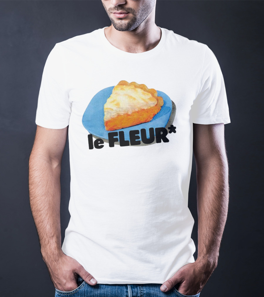Le Fleur Pie Slice On Blue Plate T-Shirt