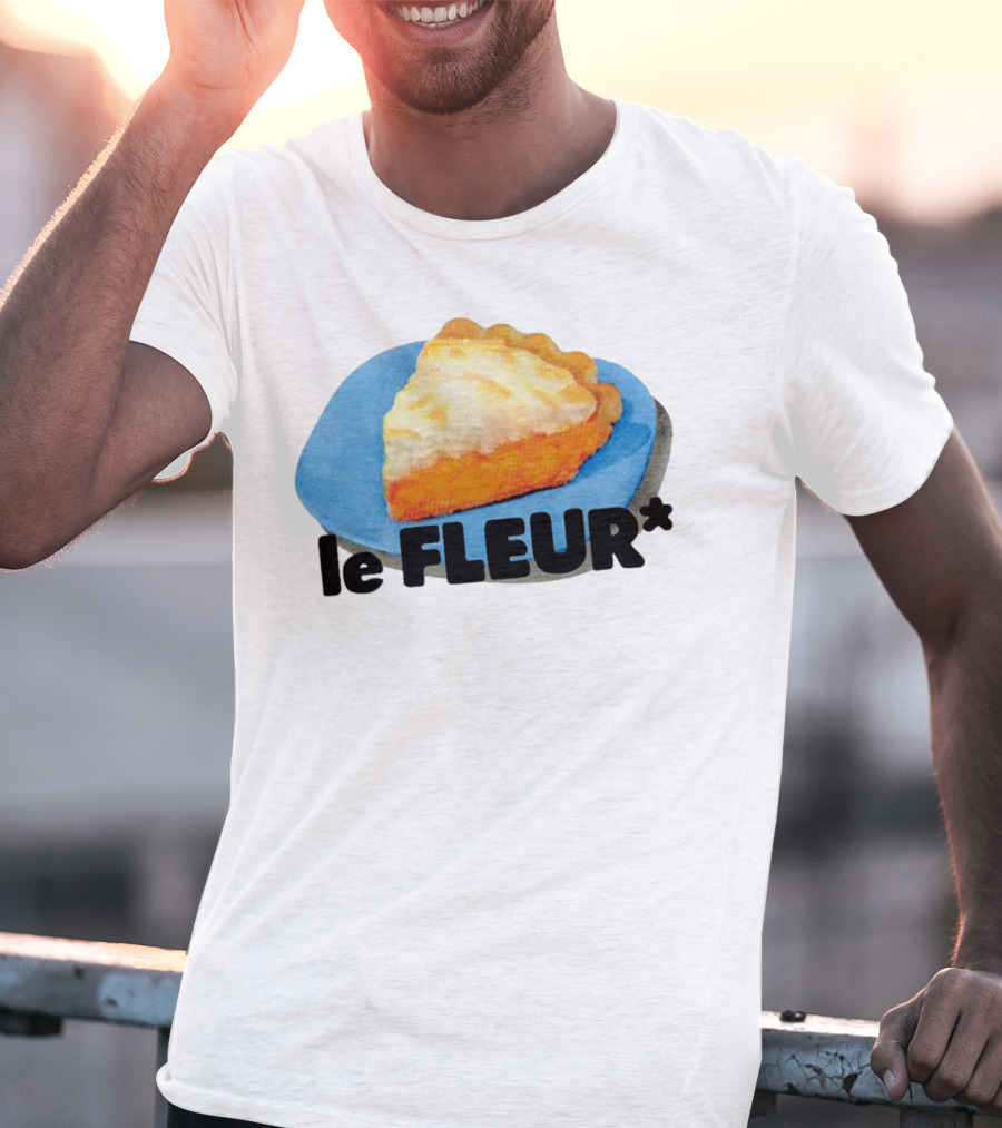 Le Fleur Pie Slice On Blue Plate T-Shirt