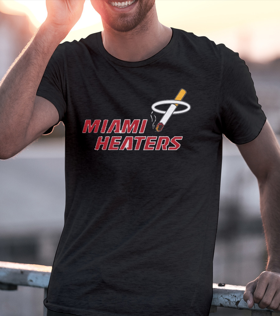 Shitheadsteve Miami Heaters Basketball Parody Smoking Cigarette T-Shirt