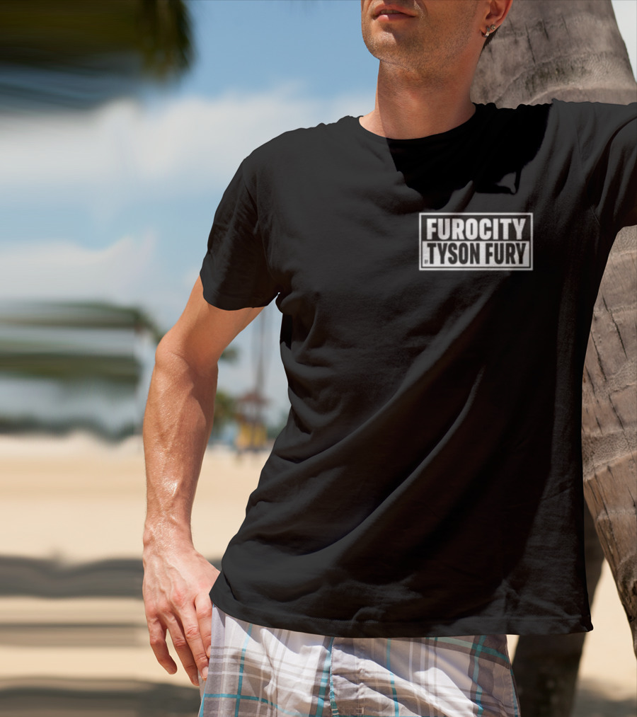 Furocity Tyson Fury Black And White Block Lettering T-Shirt