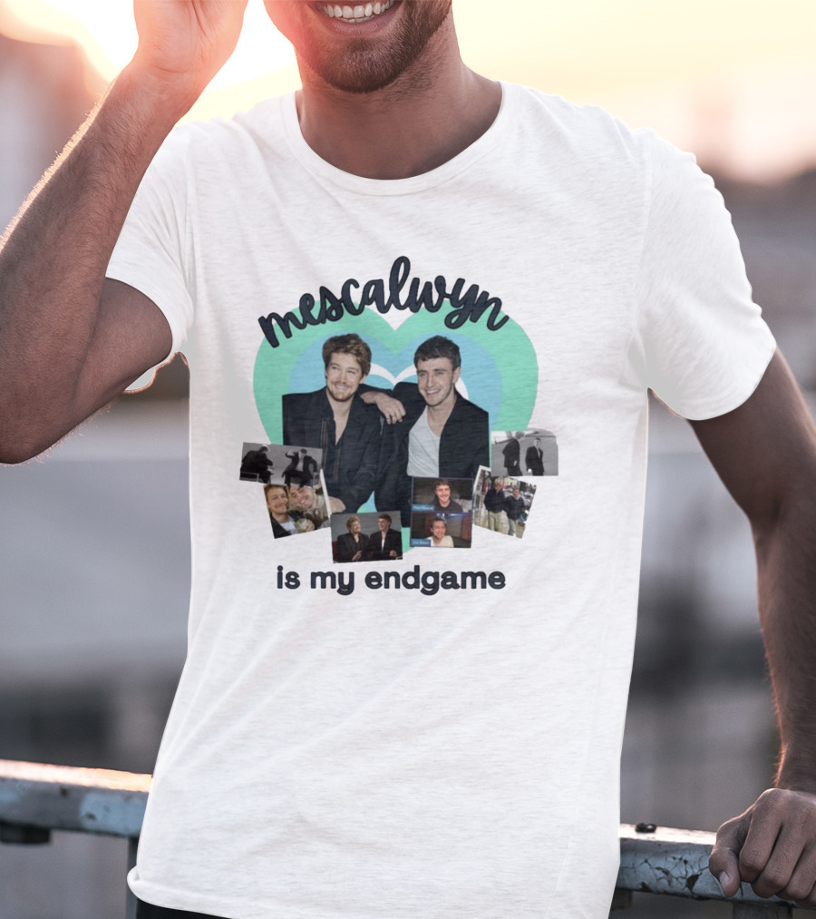 Mescalwyn Is My Endgame Heart Collage With Friends And Candid Moments T-Shirt