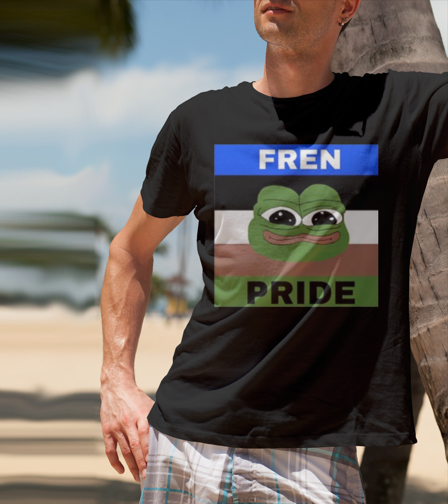 Fren Pride Pepe Flag Image T-Shirt