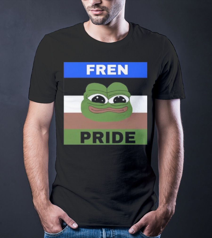 Fren Pride Pepe Flag Image T-Shirt
