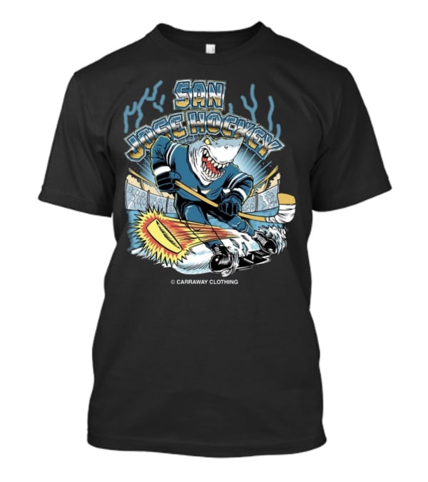 SAN JOSE HOCKEY SHARK ICE ACTION CARAWAY CLOTHING T-Shirt