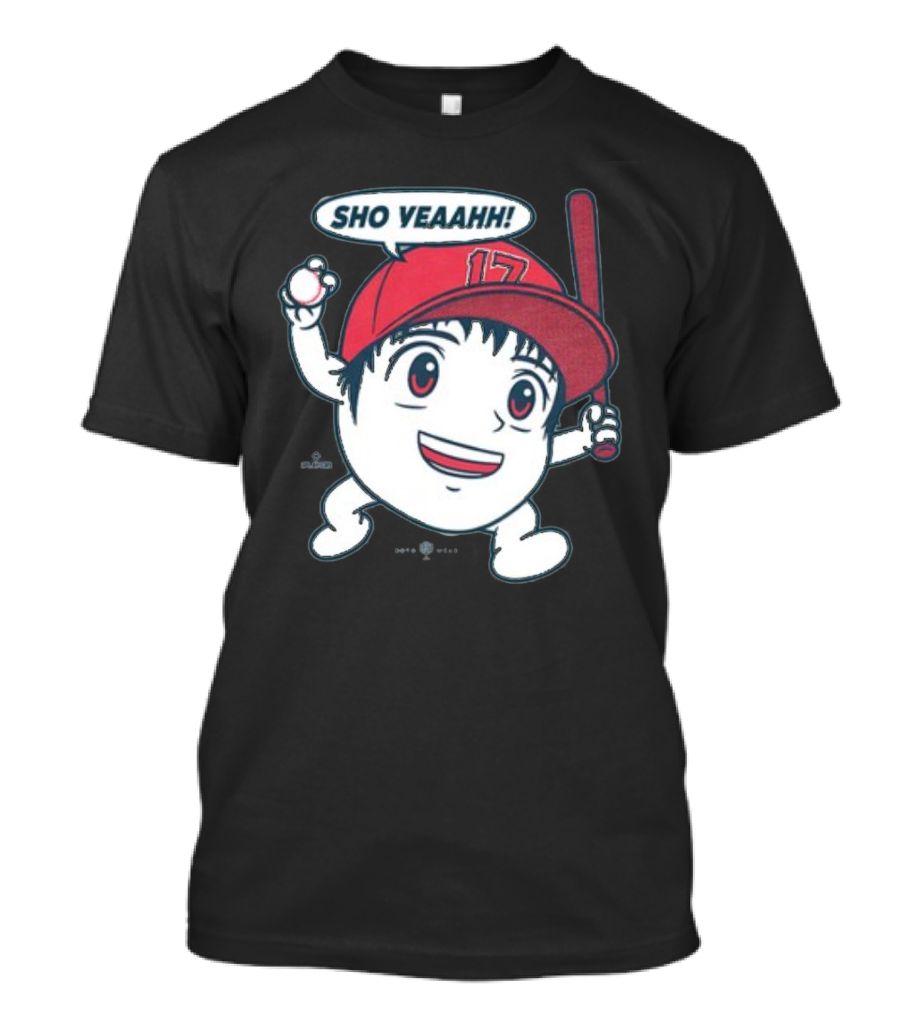Sho Yeaahh Baseball Character 17 Red Cap Batting Pose T-Shirt