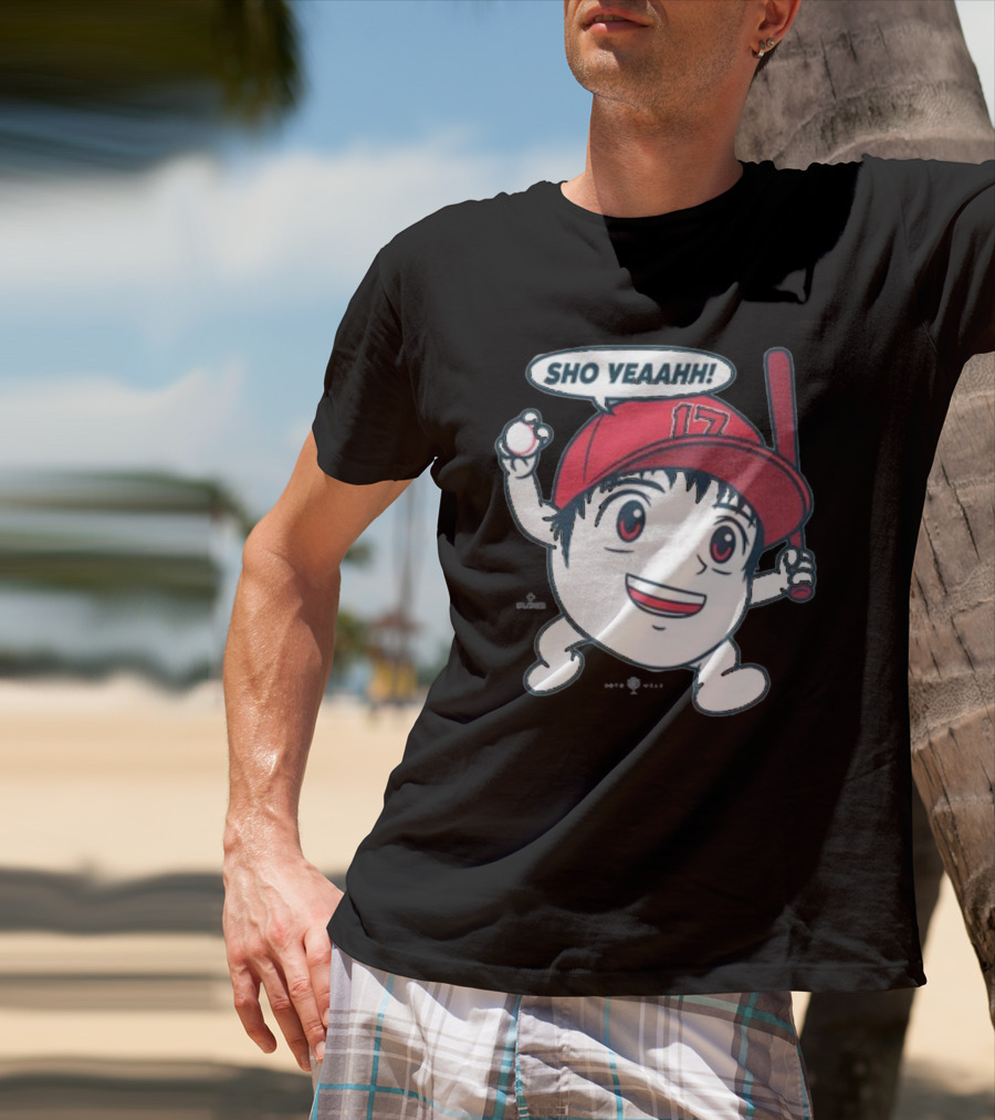 Sho Yeaahh Baseball Character 17 Red Cap Batting Pose T-Shirt