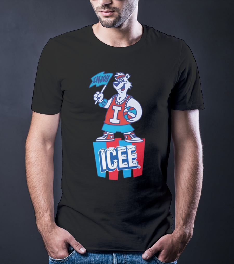Enjoy Icee Basketball Bear Iconic Frozen Drink Fun T-Shirt