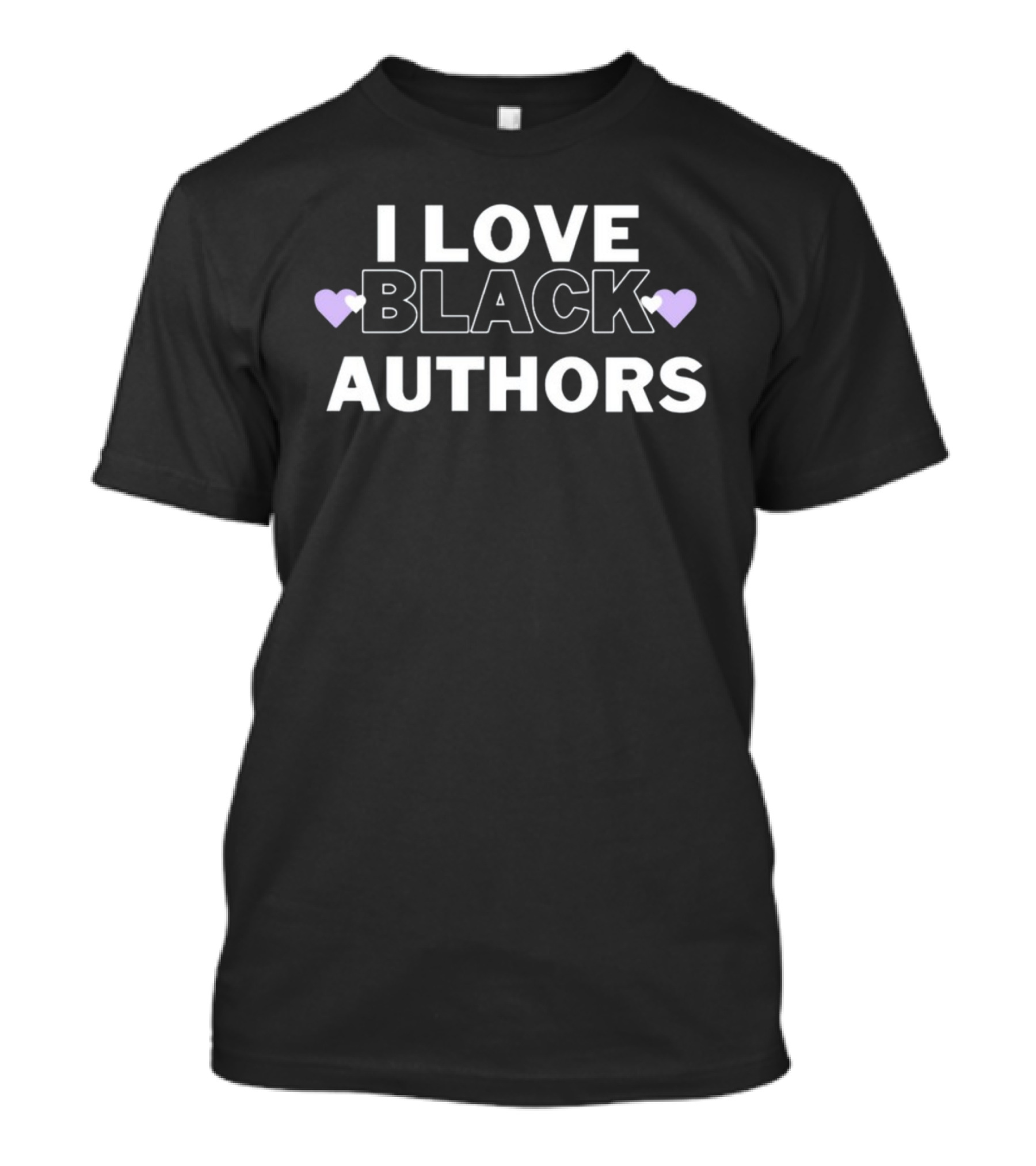 I Love Black Authors Purple Heart T-Shirt
