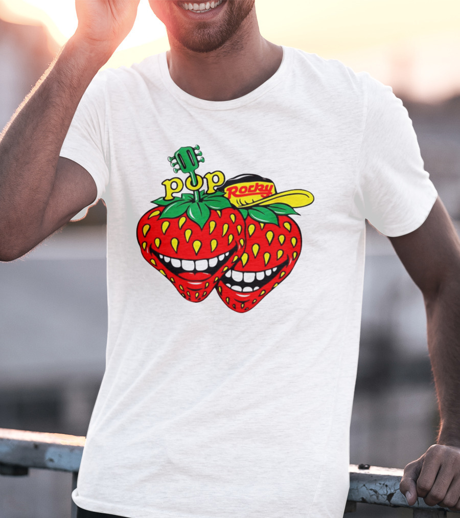 Pop Rocky Strawberry Guitar Grin T-Shirt