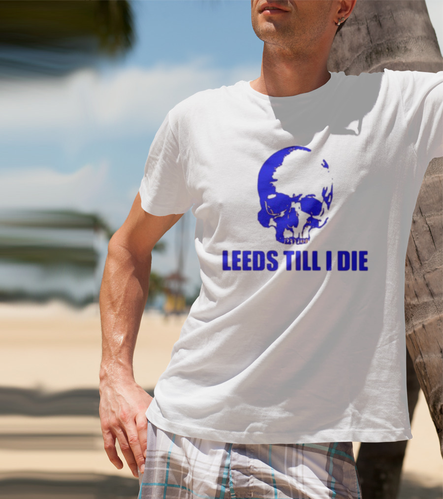 Leeds Till I Die Blue Skull T-Shirt