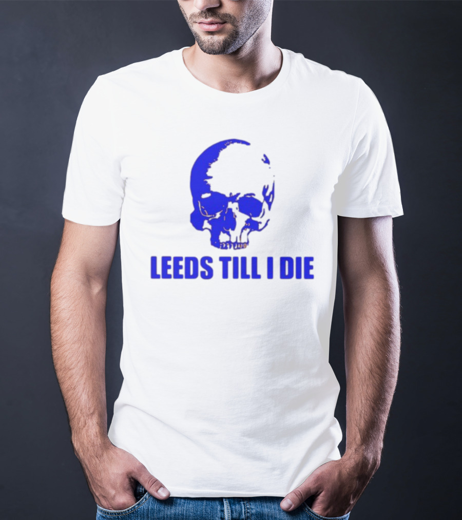 Leeds Till I Die Blue Skull T-Shirt