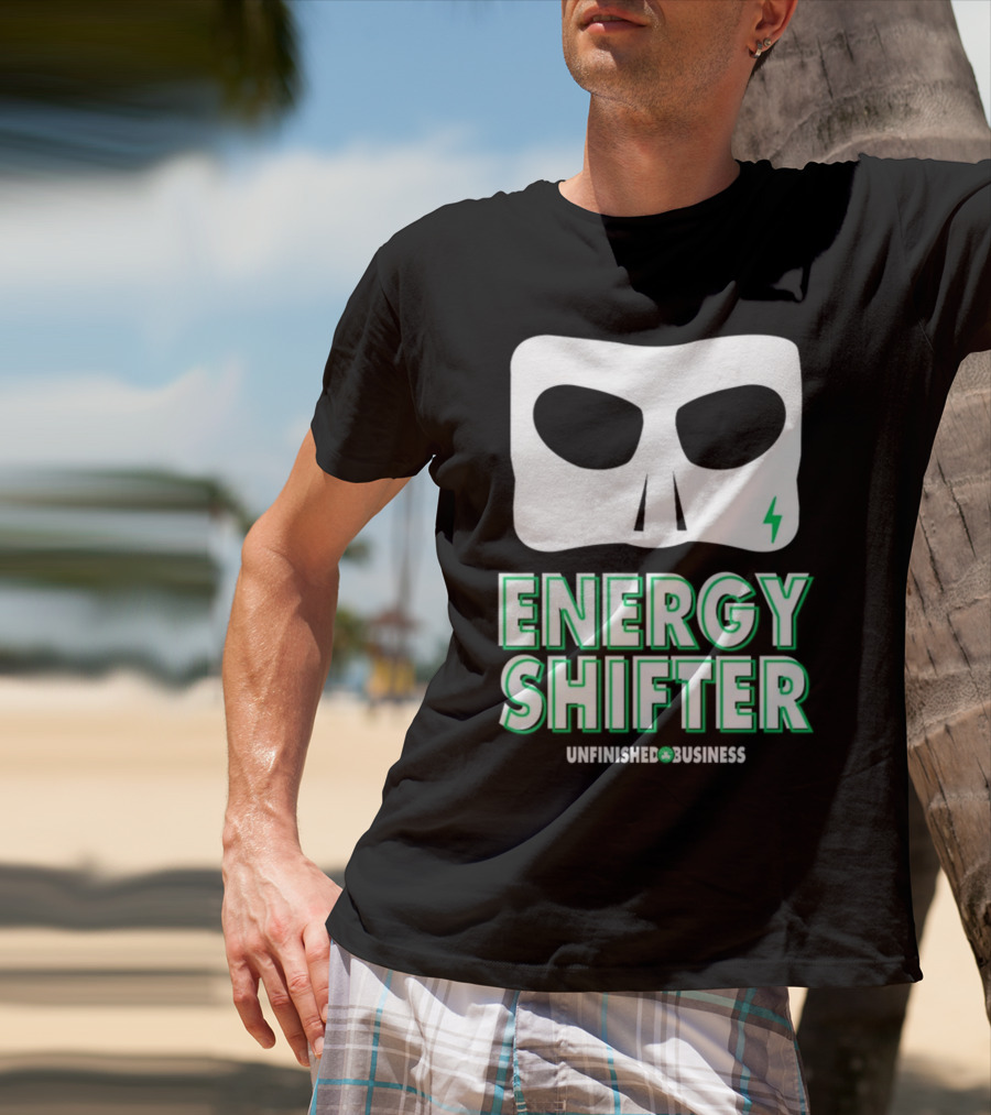 Energy Shifter Unfinished Business Mask With Lightning Bolt T-Shirt