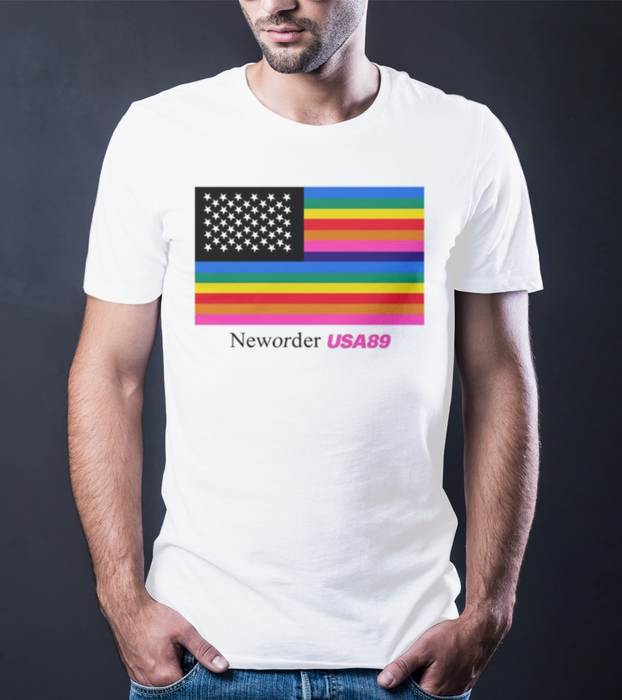 Neworder USA89 Literallyvergil Rainbow Flag T-Shirt