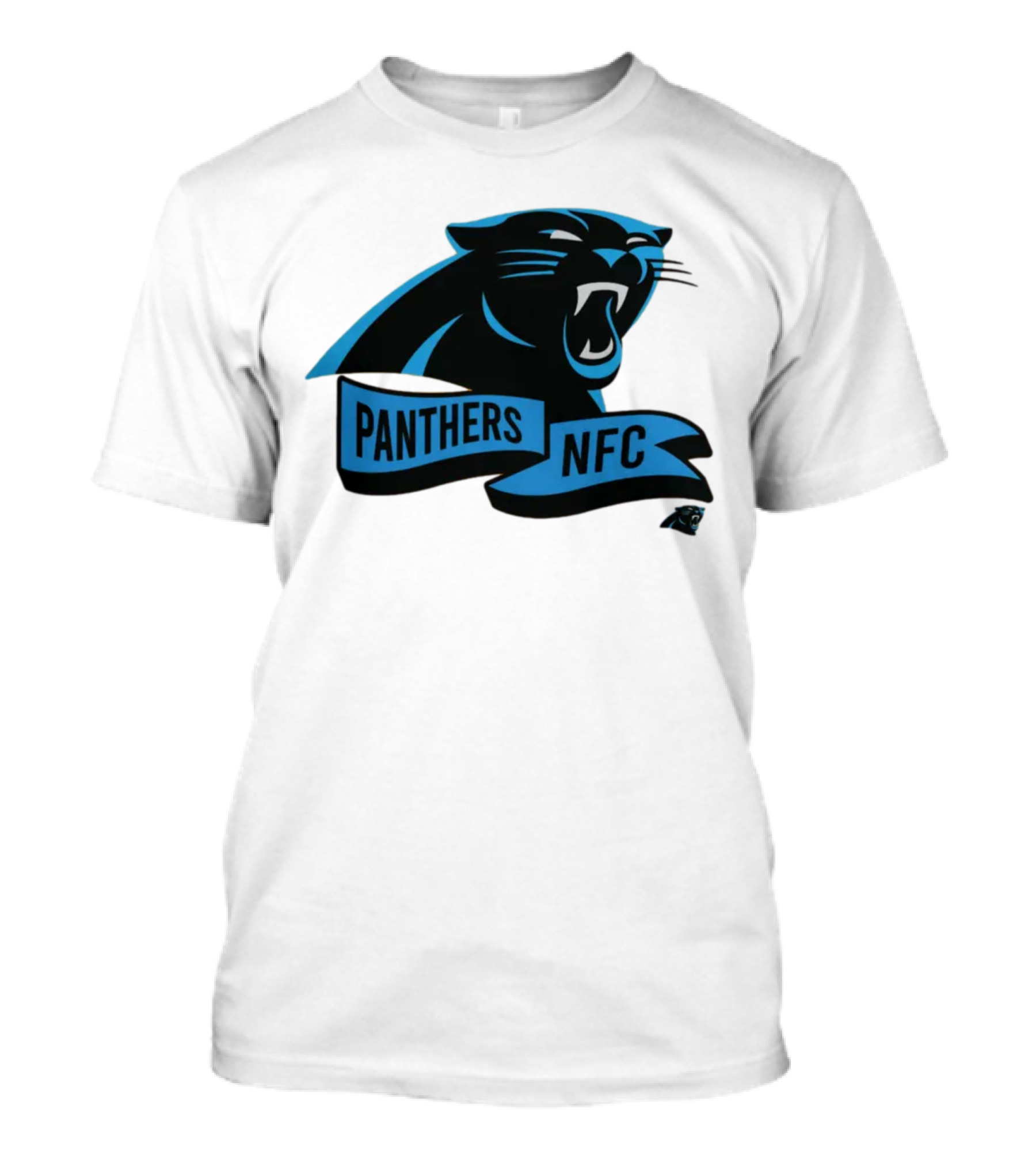 Men's Carolina Panthers New Era Cream Sideline Chrome Logo Panthers NFC T-Shirt